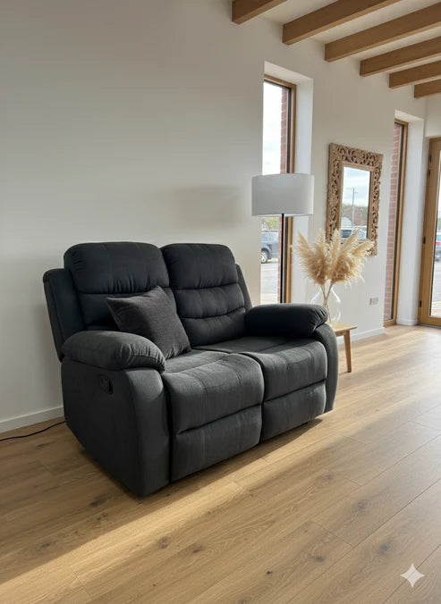 Stanley Manual Recliner Sofa Black 3+2+1 Seater Set