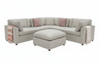 Santorini Sofa Grey Large Corner Sofa with Footstool