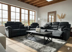 Stanley Manual Recliner Sofa Black 3+2+1 Seater Set