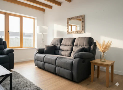 Stanley Manual Recliner Sofa Black 3+2+1 Seater Set