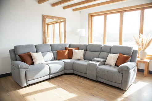 Owen Electric Recliner Sofa Grey Large Corner