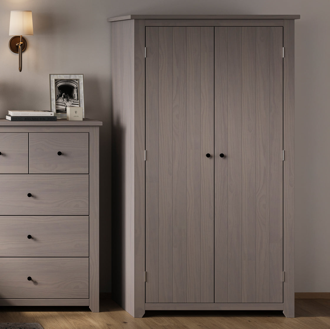HAVANA GREY 2 DOOR WARDROBE
