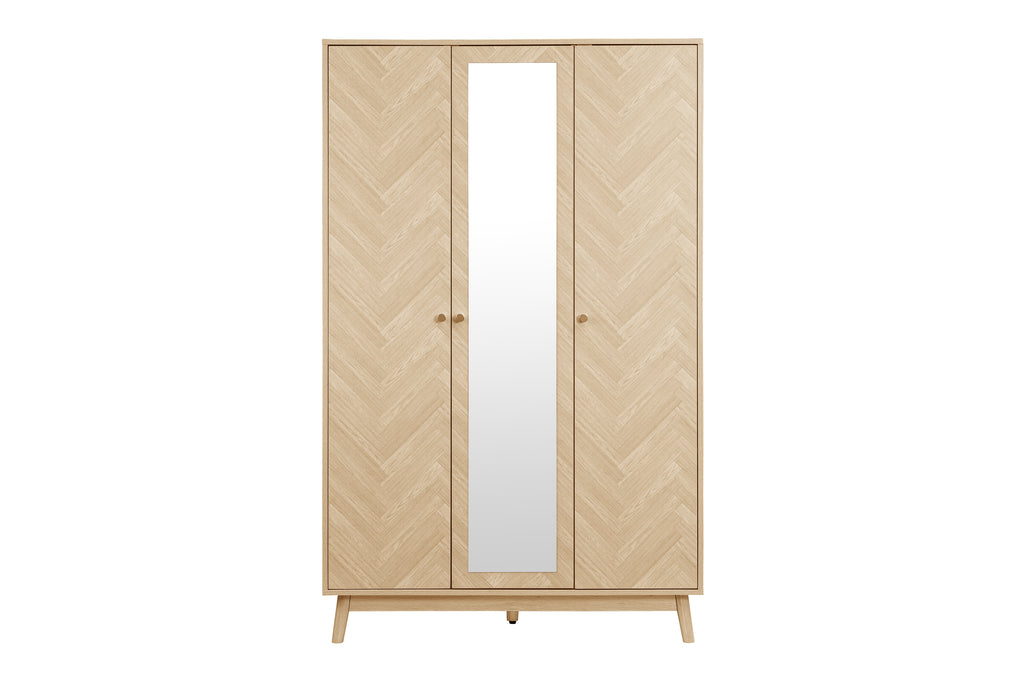 Herringford 3 Door  Wardrobe With Mirror