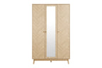 Herringford 3 Door  Wardrobe With Mirror