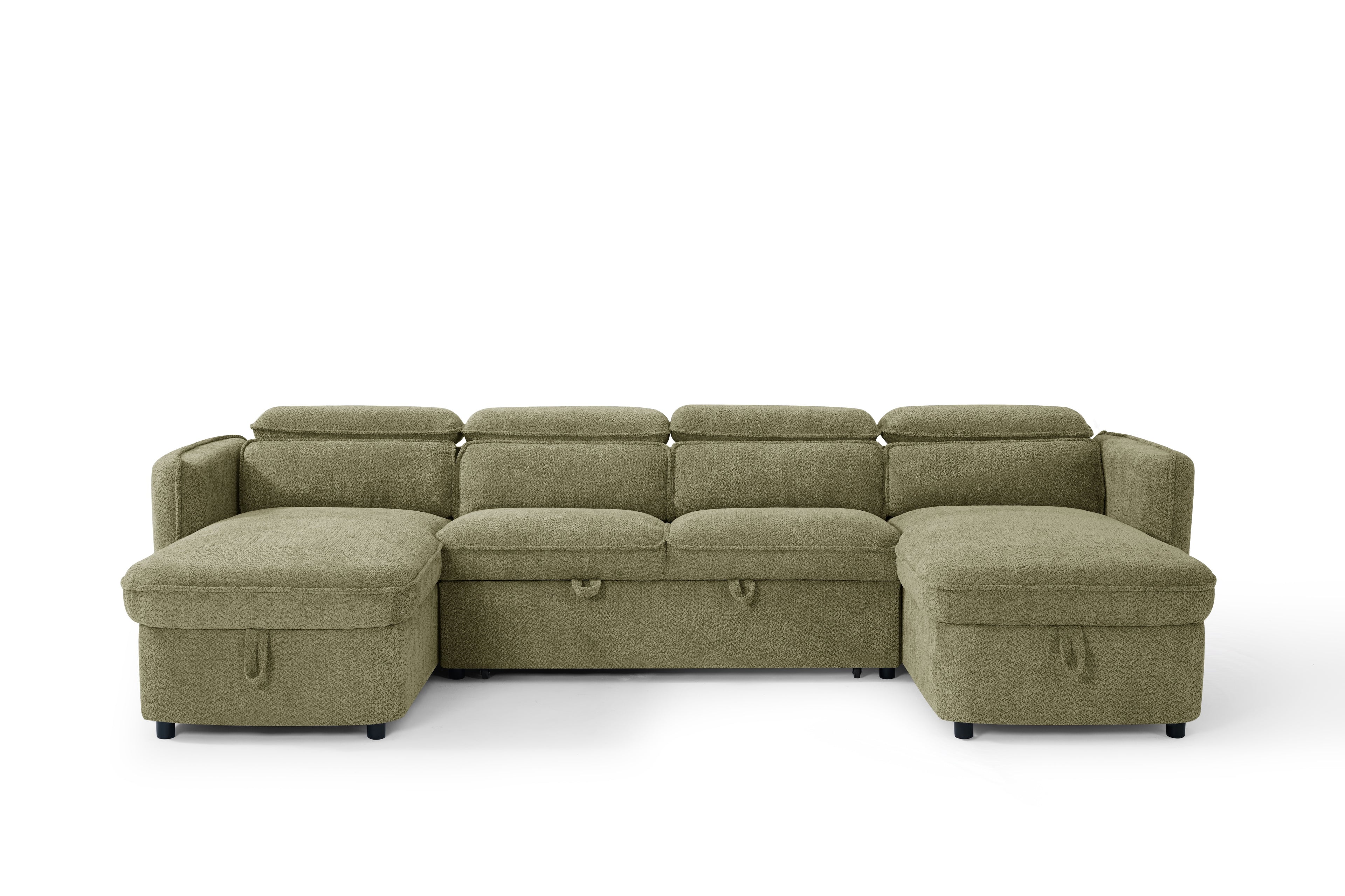 Capri Sofabed U shape Corner Sofa Bed Green With Adjustable Headrests Morgan | Malvern | Somerford | Calix | Euphoria | Plush Style