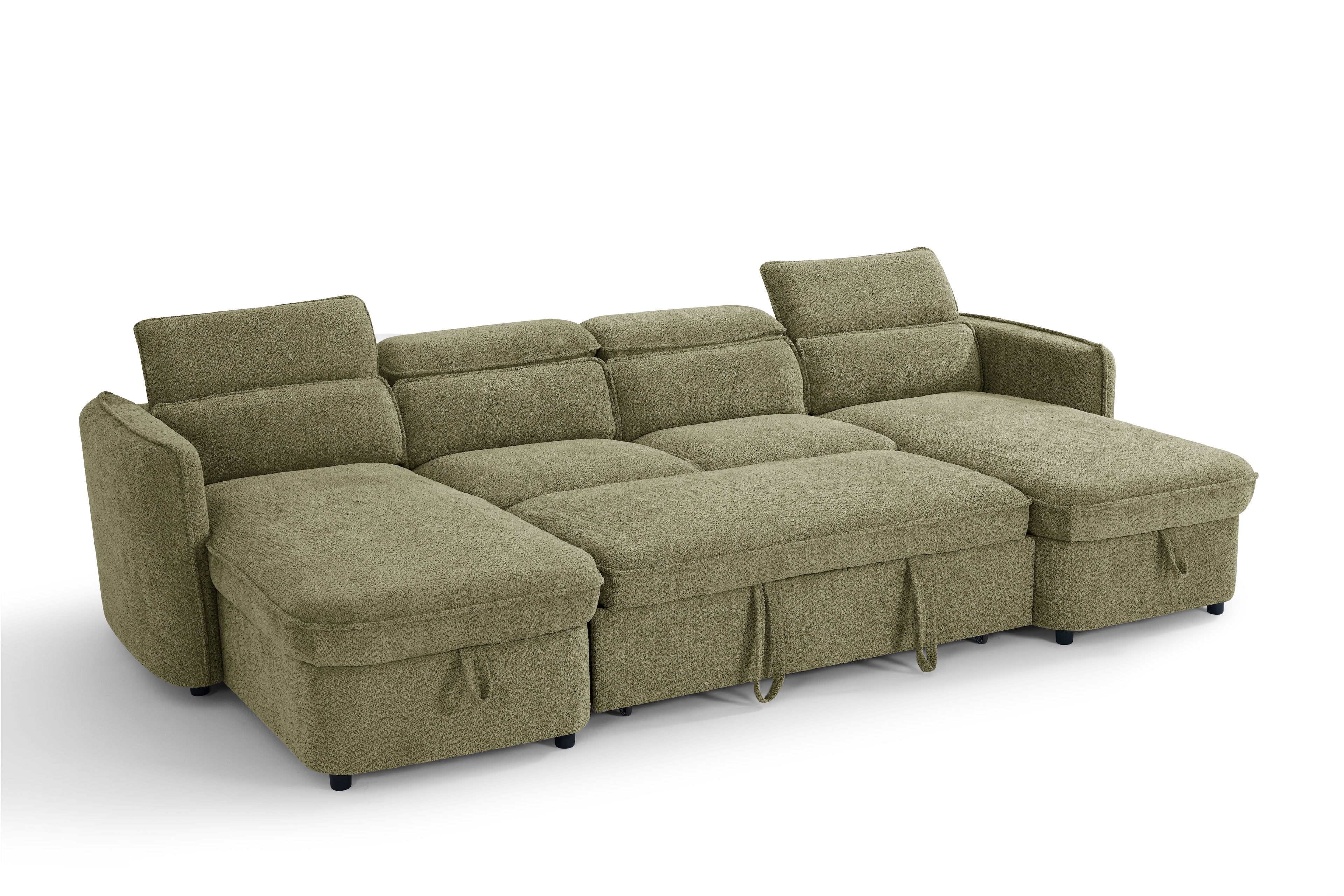 Capri Sofabed U shape Corner Sofa Bed Green With Adjustable Headrests Morgan | Malvern | Somerford | Calix | Euphoria | Plush Style