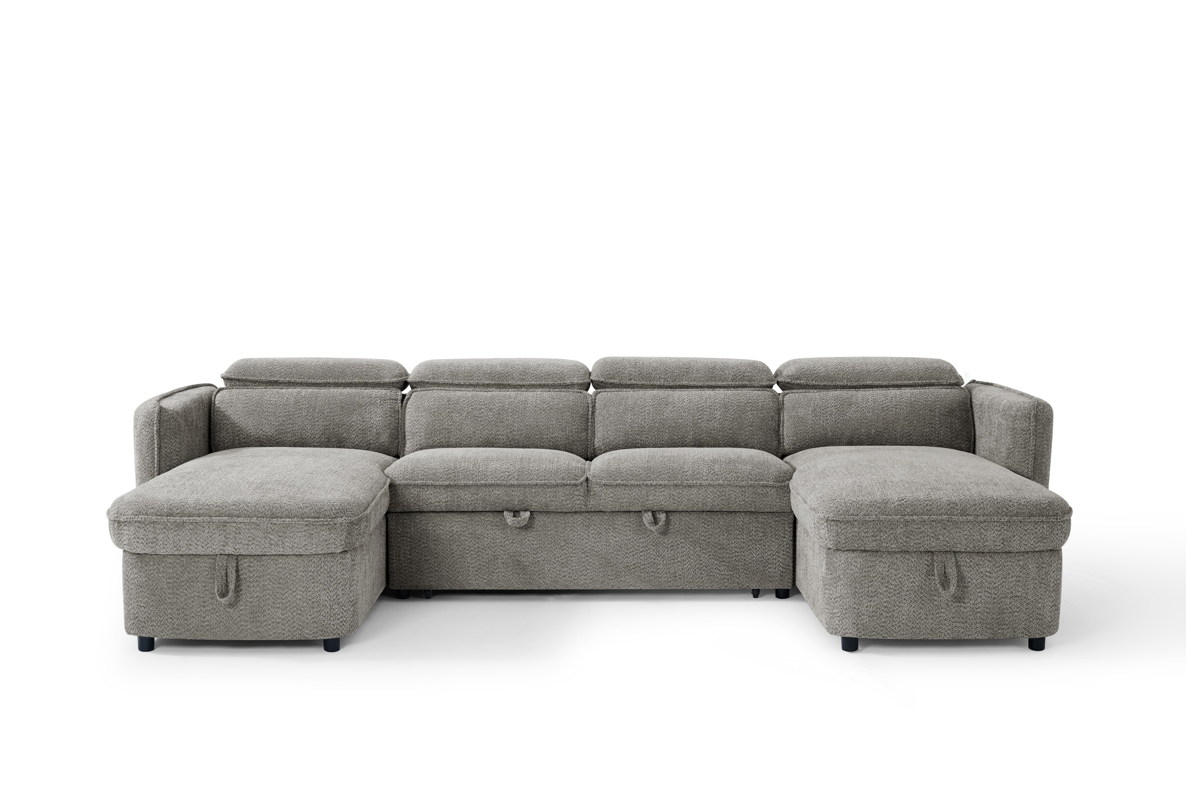 Capri Sofabed U shape Corner Sofa Bed Grey With Adjustable Headrests Morgan | Malvern | Somerford | Calix | Euphoria | Plush Style