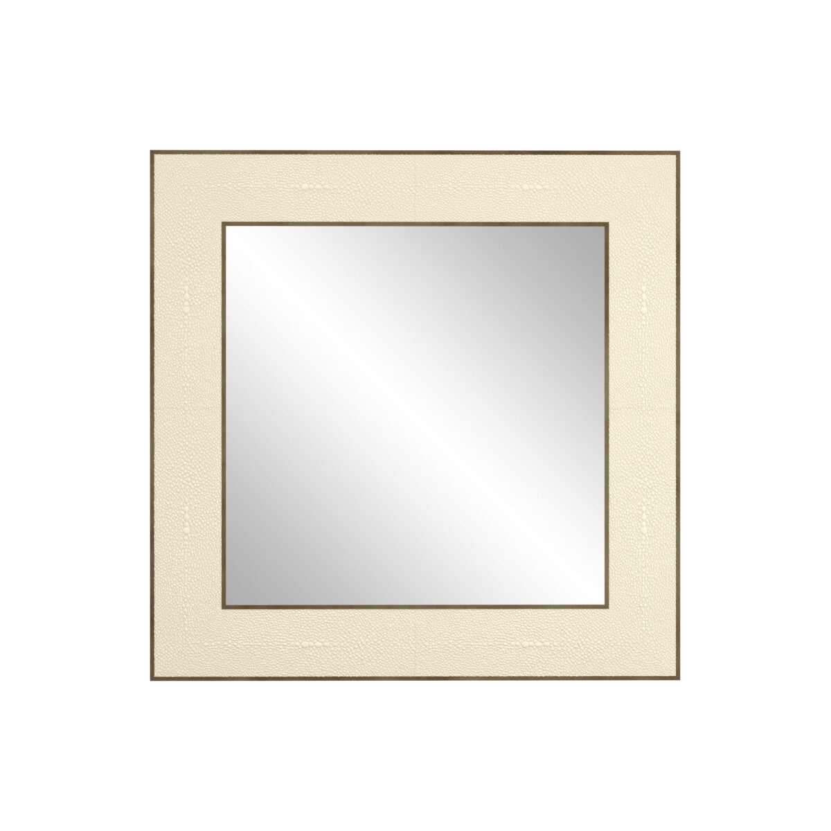 Raphia Mirror Small Square Ivory Shagreen