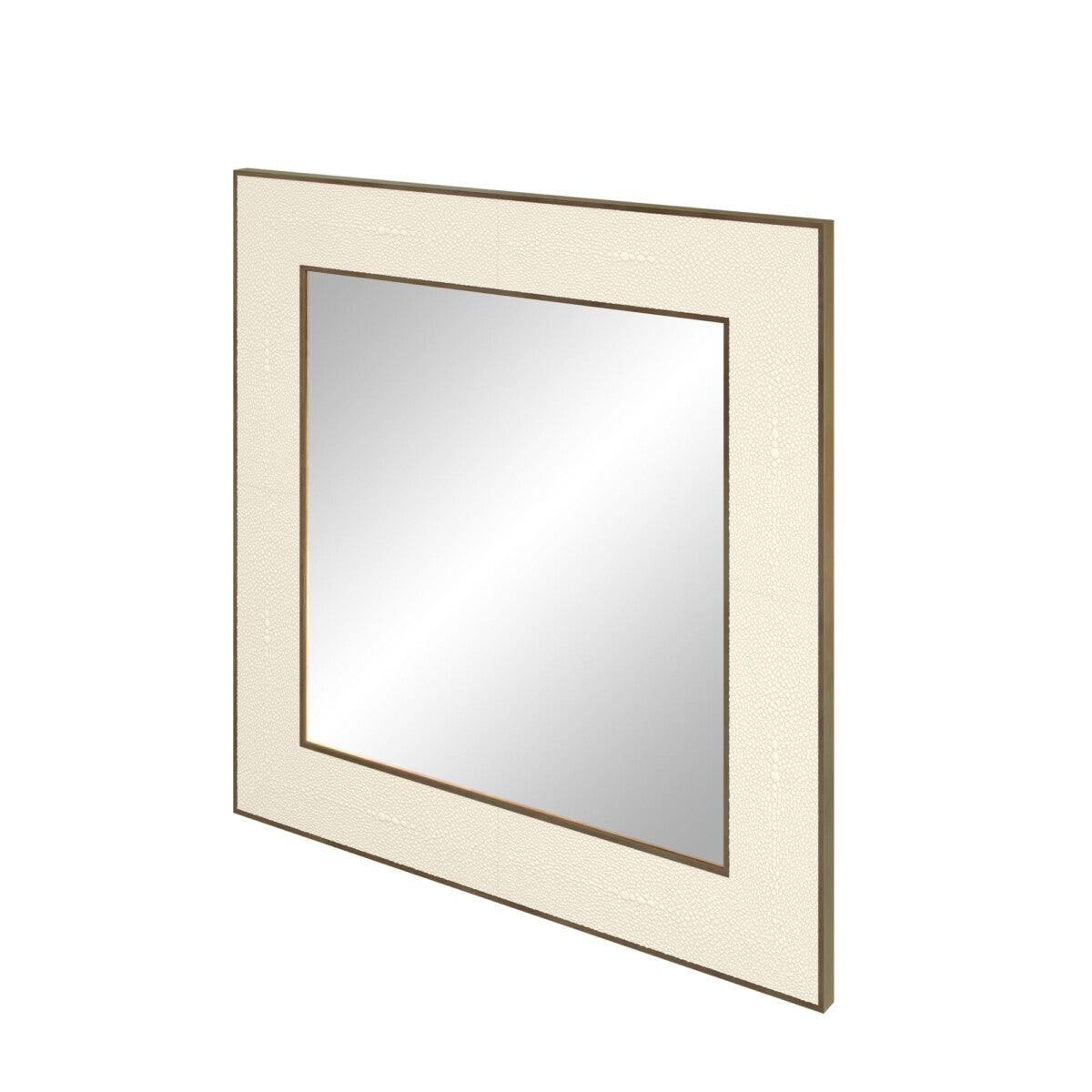 Raphia Mirror Small Square Ivory Shagreen