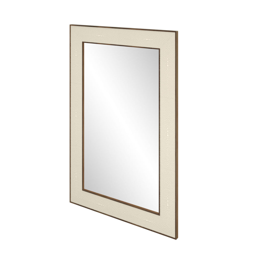 Raphia Mirror Small Rectangular Ivory Shagreen