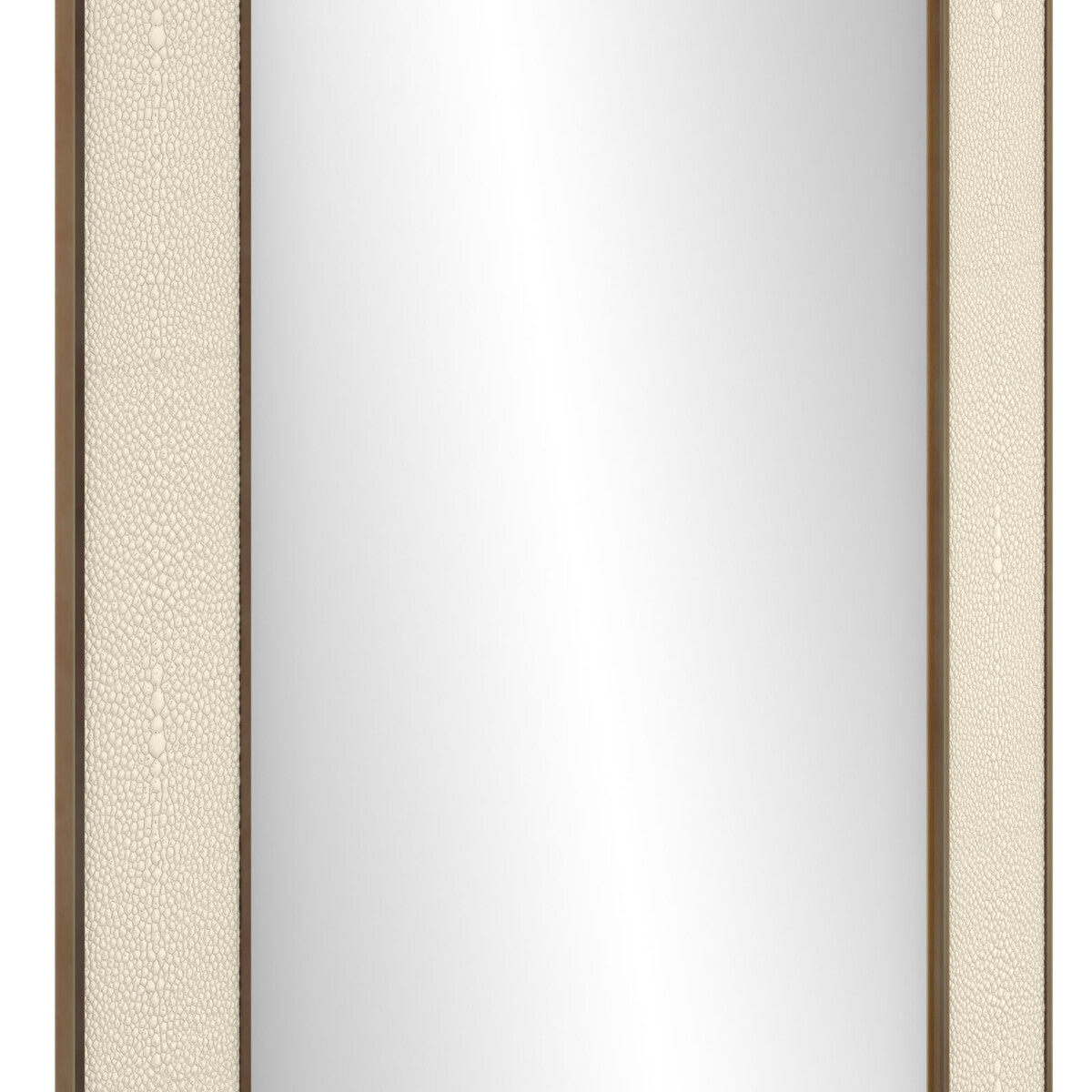 Raphia Mirror Small Rectangular Ivory Shagreen