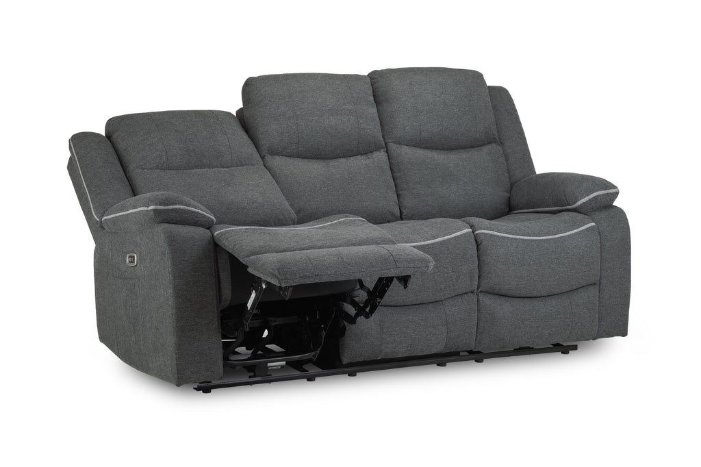 Harald Electric Recliner Sofa Grey 3 Seater