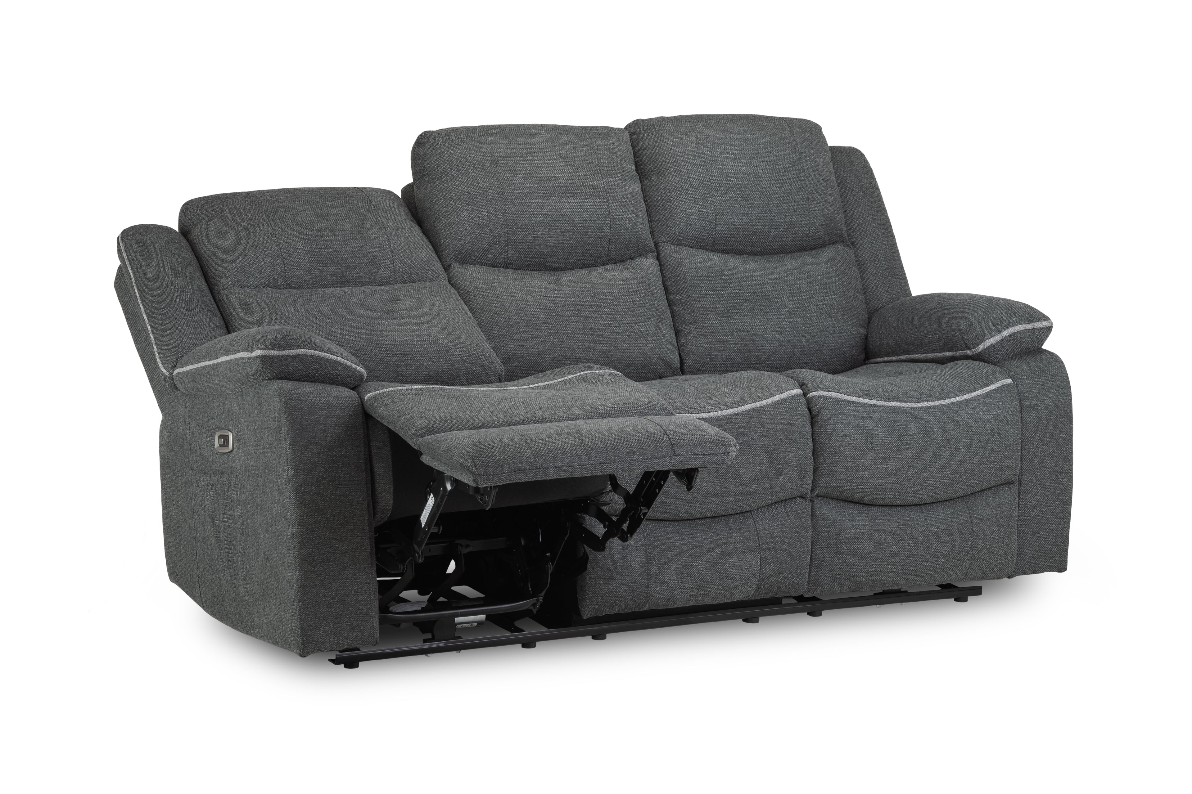 Harald Electric Recliner Sofa Grey 3 Seater