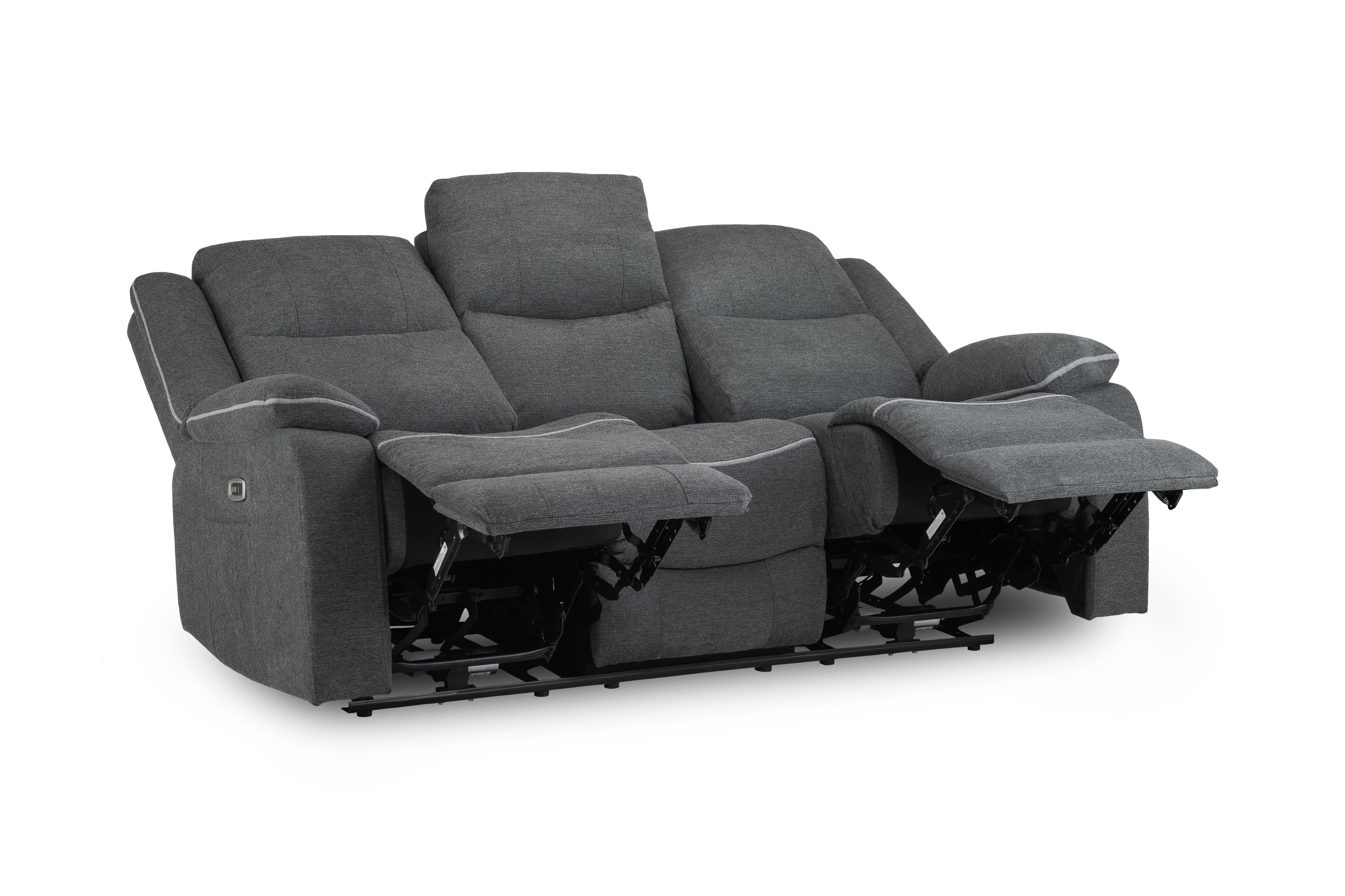 Harald Electric Recliner Sofa Grey 3 Seater