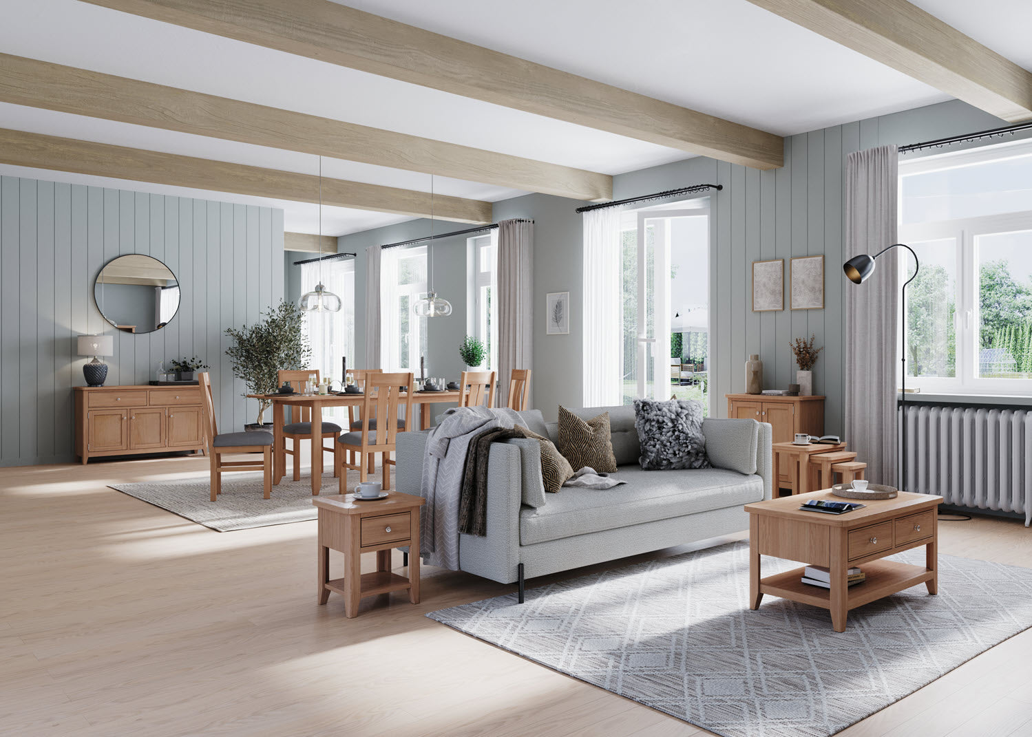 Lynar Natual Oak Large Sideboard