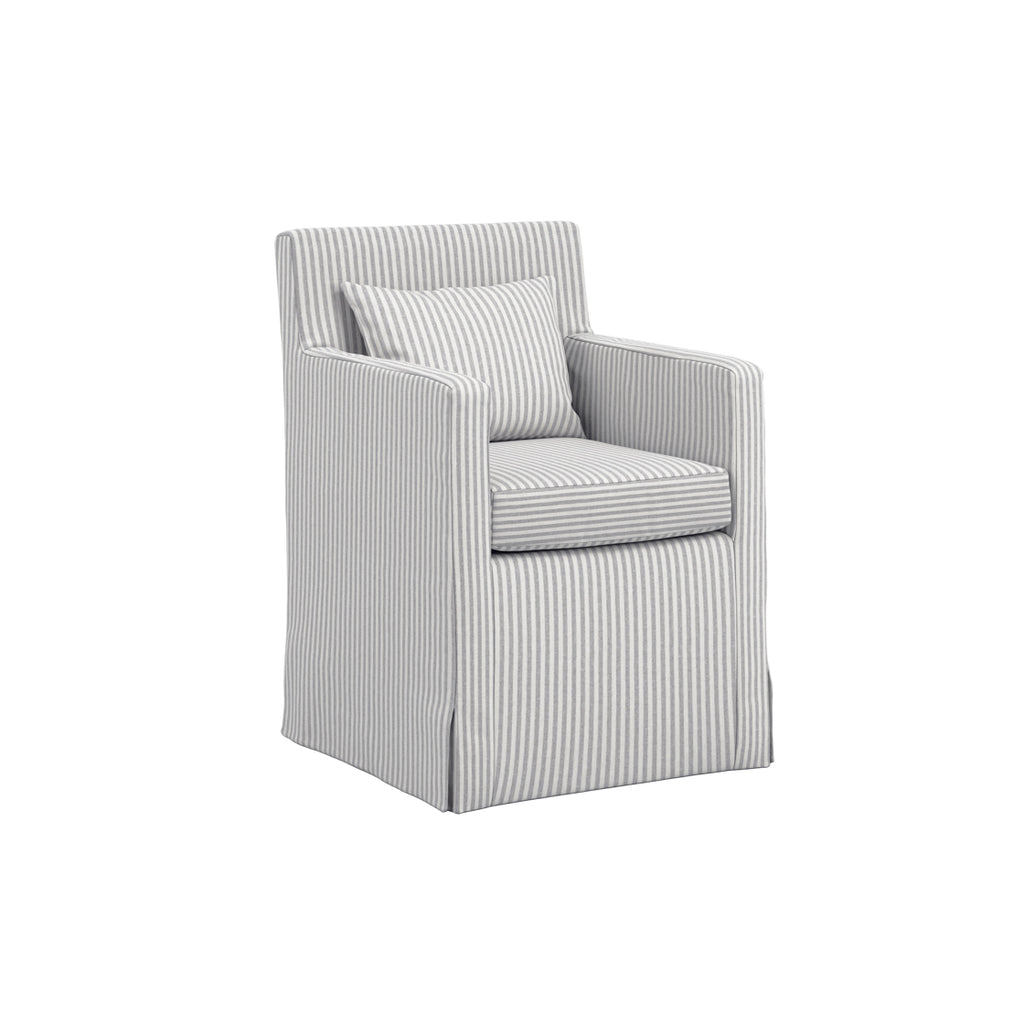 HETTIE GREY THIN STRIPE DINING CHAIR