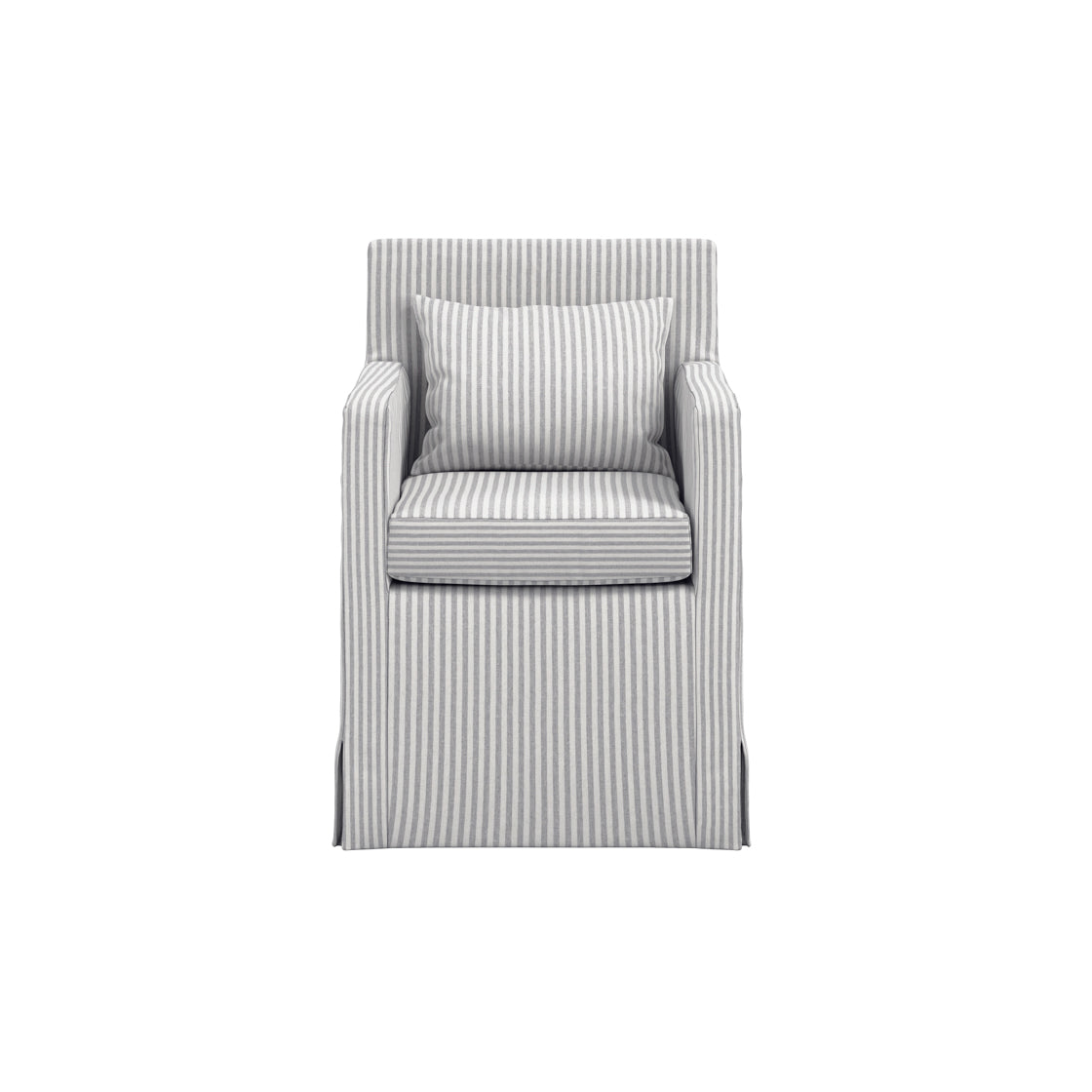 HETTIE GREY THIN STRIPE DINING CHAIR