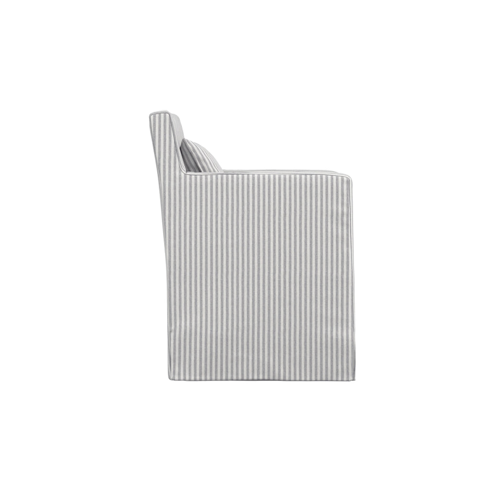 HETTIE GREY THIN STRIPE DINING CHAIR