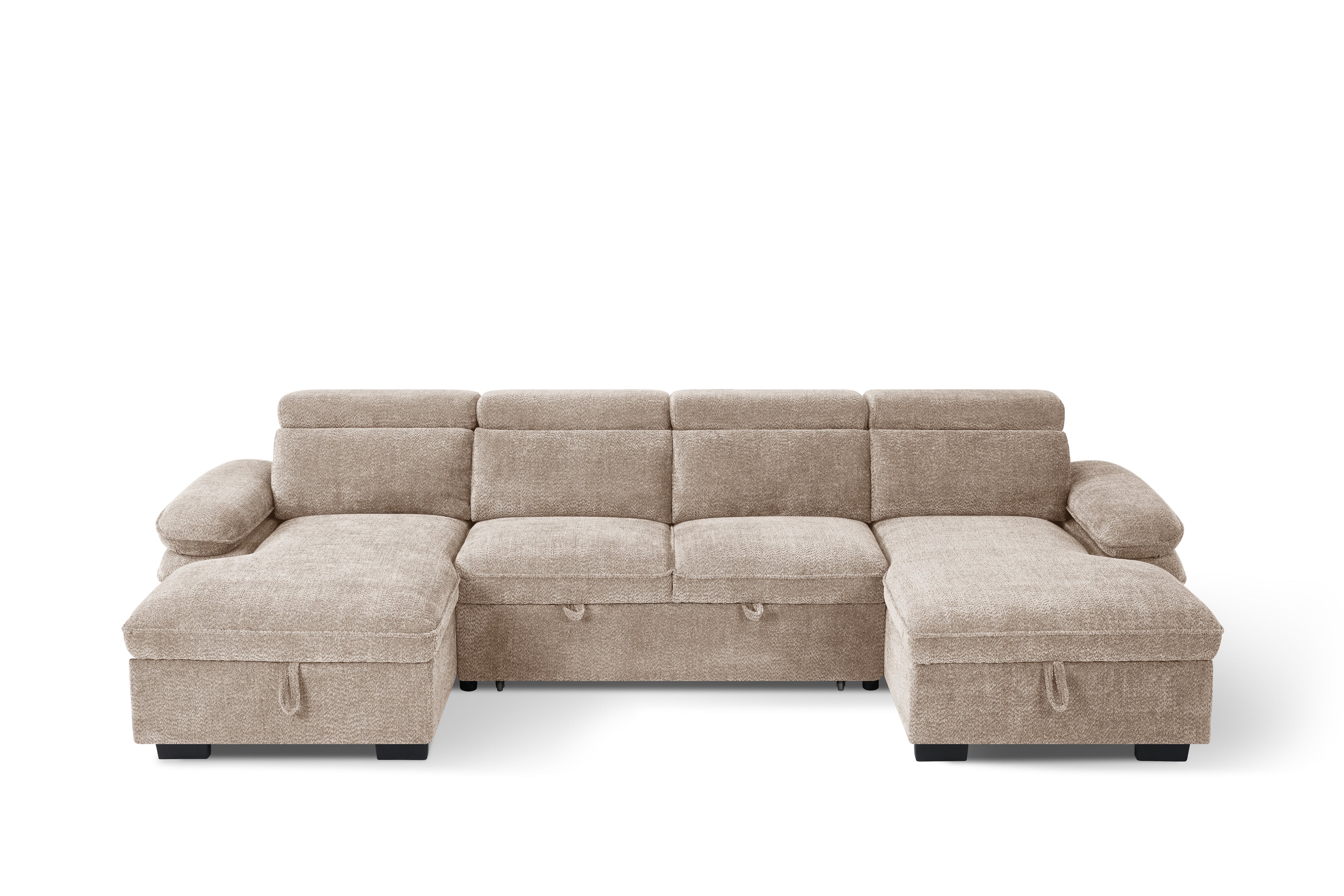 Hudson Sofabed Beige U Shape Corner