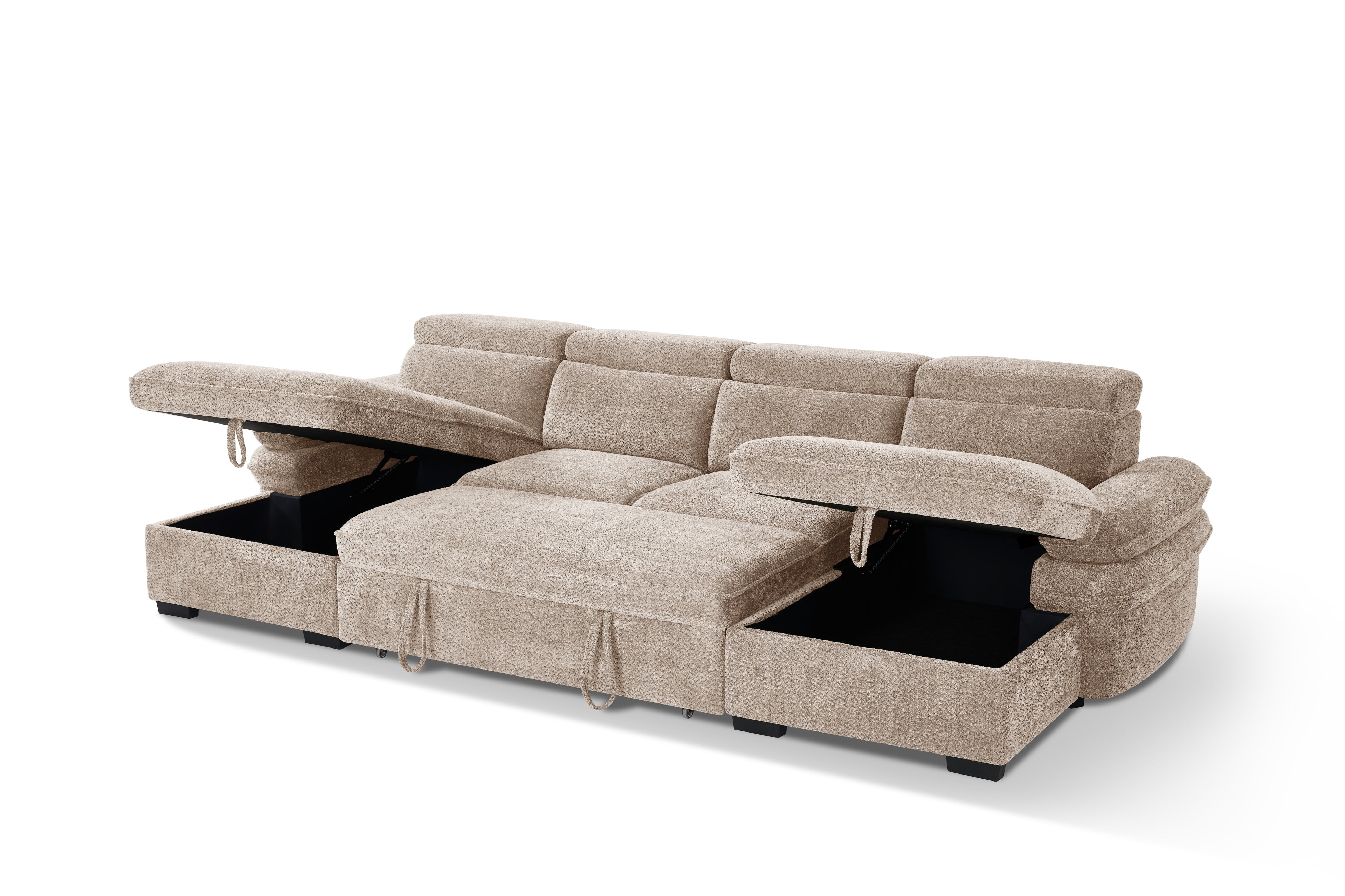 Hudson Sofabed Beige U Shape Corner