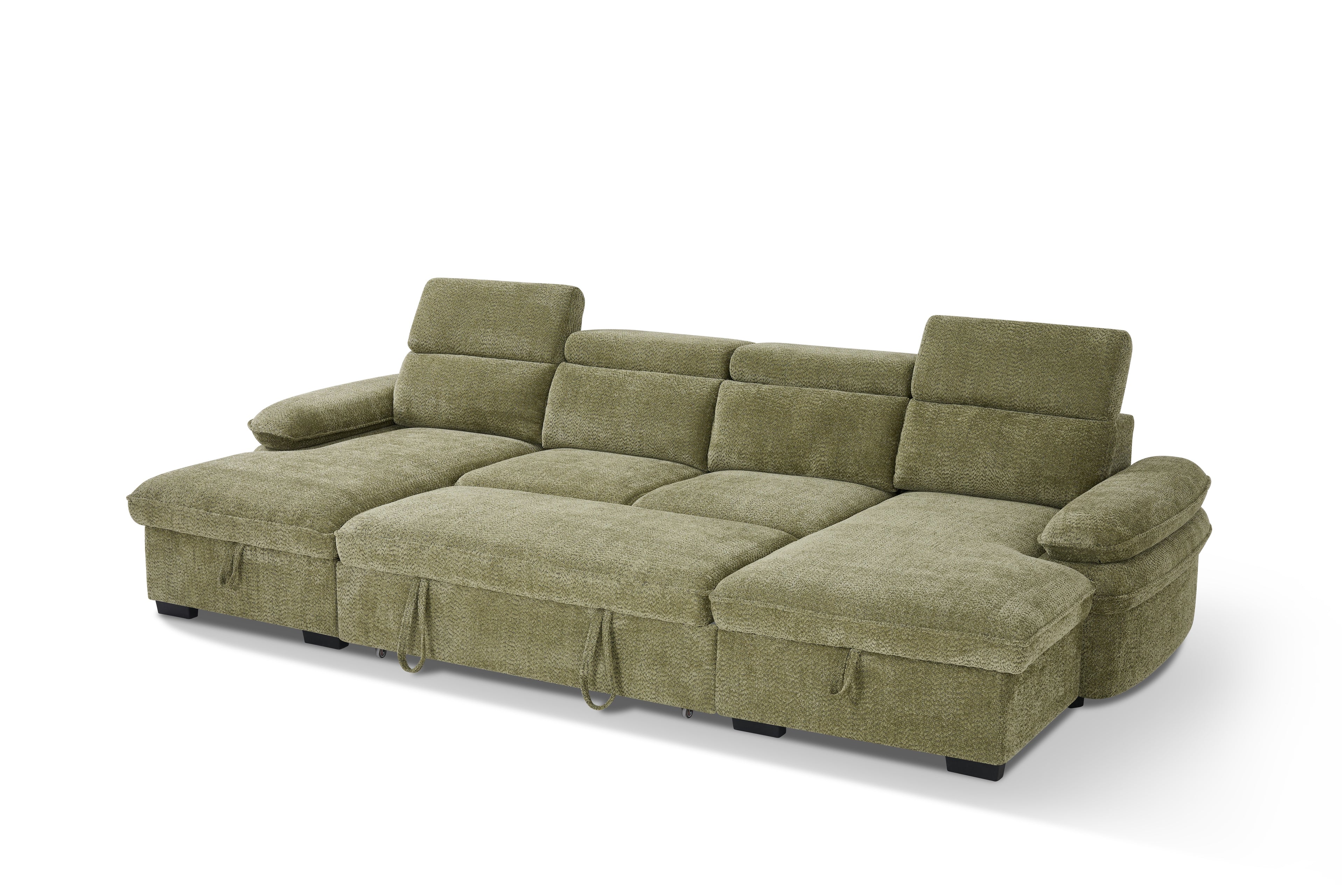 Hudson Sofabed Green U Shape Corner