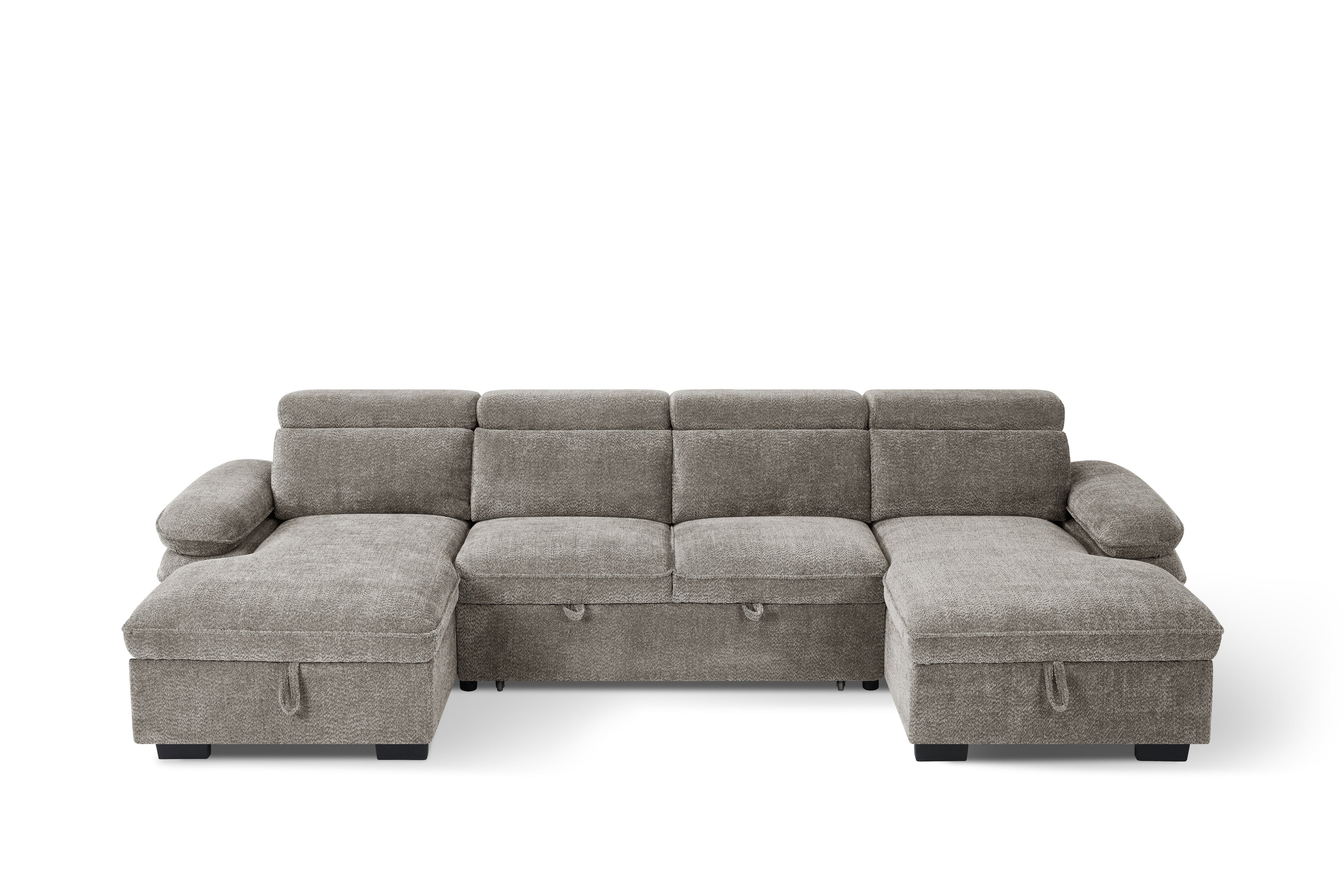 Hudson Sofabed Grey U Shape Corner
