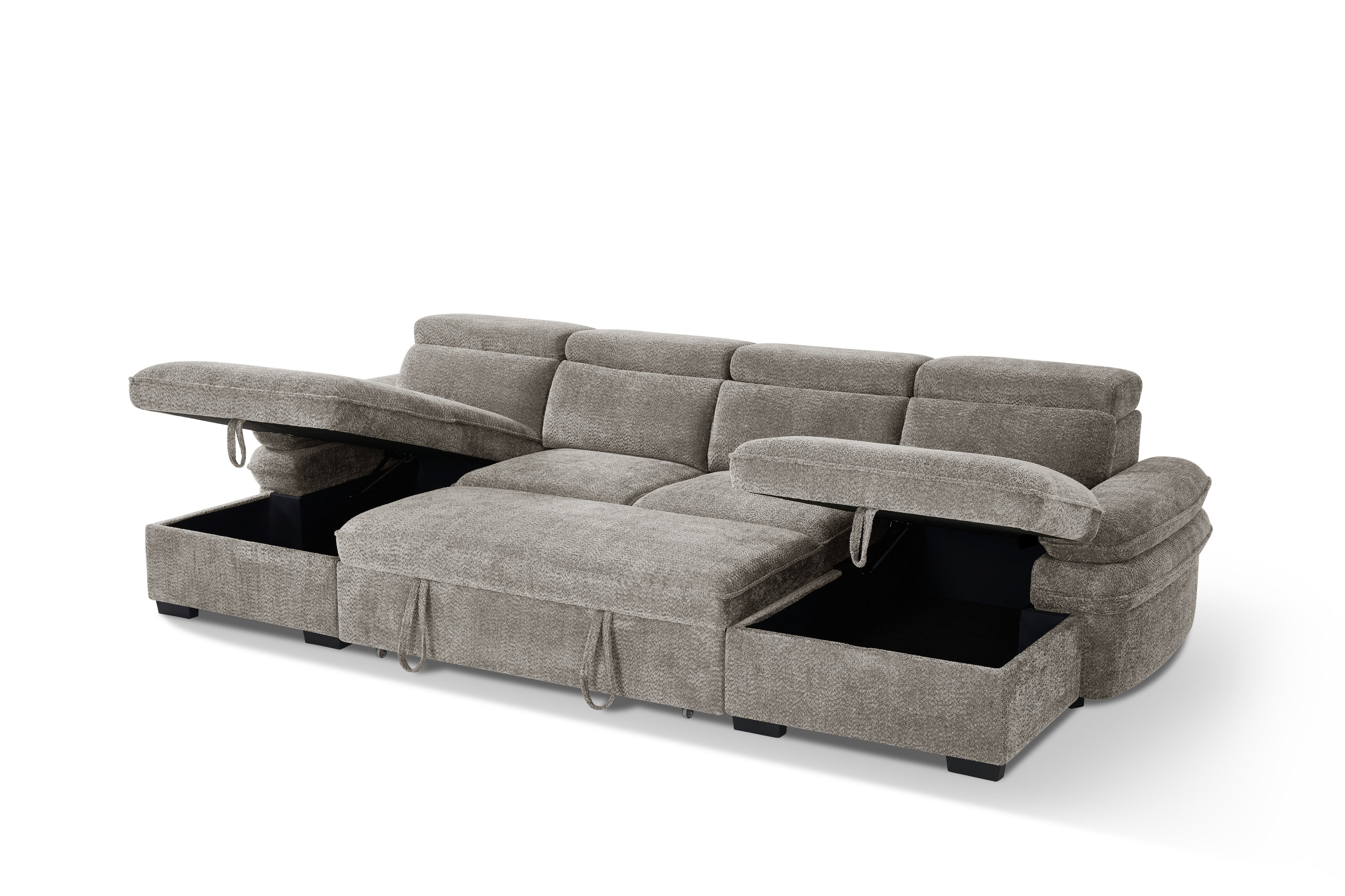 Hudson Sofabed Grey U Shape Corner