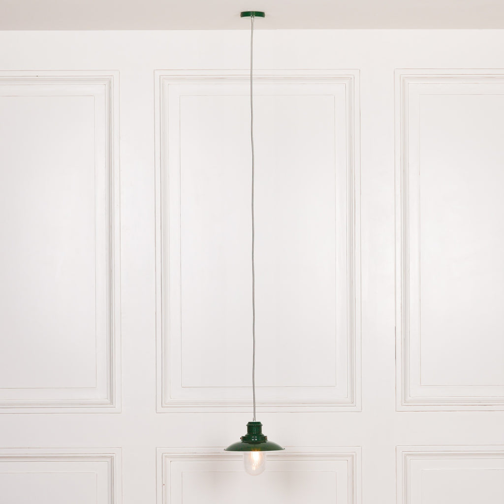 British Green Enamel Painted Fishermans Light