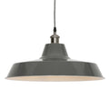 Factory Style Grey Enamel Painted 46cm Pendant Light