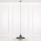 Factory Style Grey Enamel Painted 46cm Pendant Light