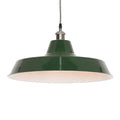 Factory Style British Green Enamel Painted 46cm Pendant Light