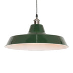 Factory Style British Green Enamel Painted 46cm Pendant Light
