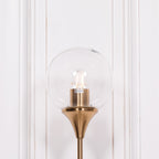 Gold Satin Deco Glass Ball Wall Light