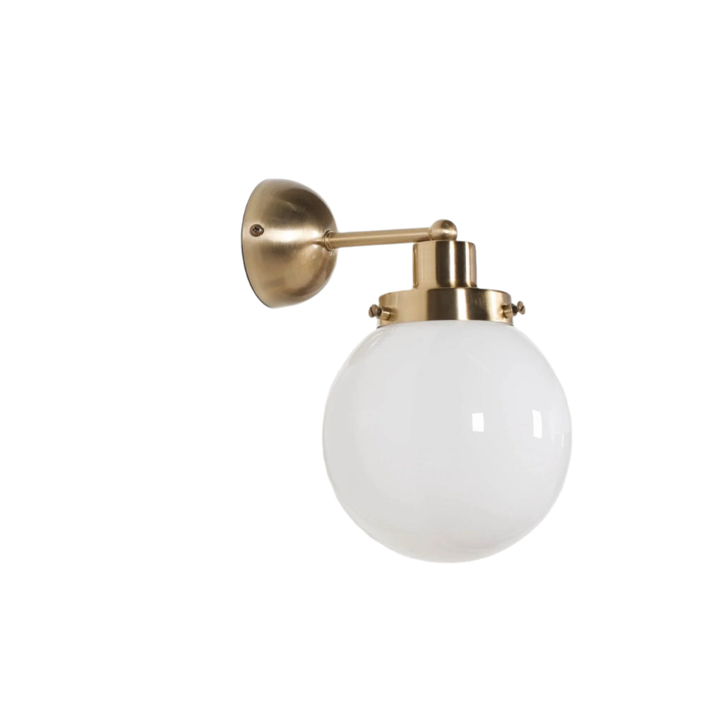 Brushed Gold Style Brass Wall light with Frosted Glass