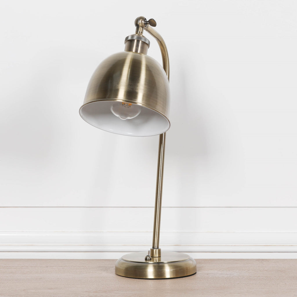 Industrial Style Stain Brass Metal Table Lamp with Shade