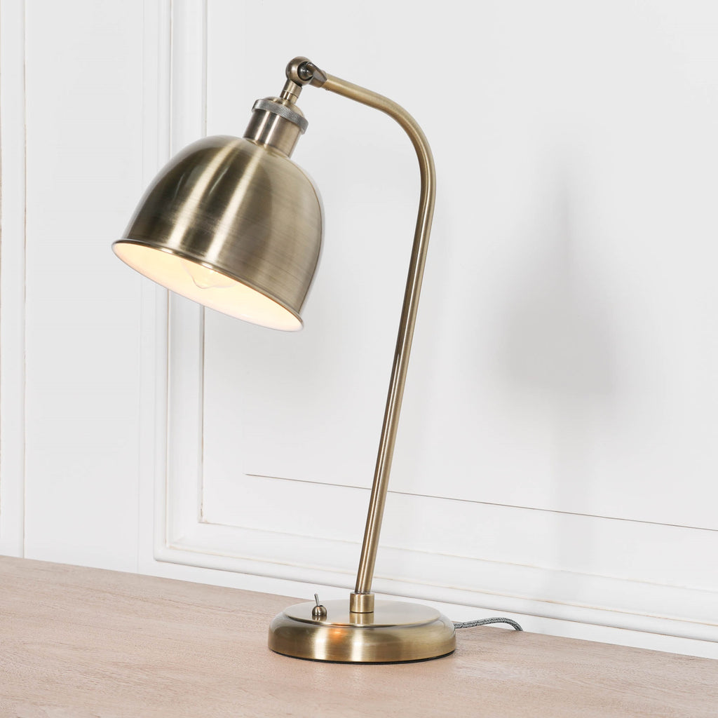 Industrial Style Stain Brass Metal Table Lamp with Shade