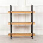 Rustic Wooden Industrial 3 Tier Bookcase Shelving
