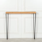 Rustic Wooden Hairpin Hall Table Console 92cm