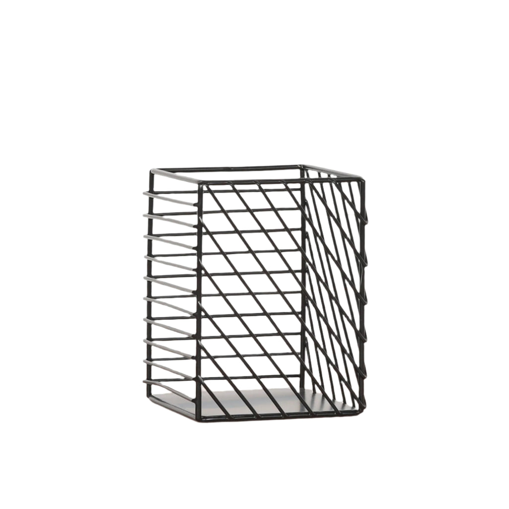 Black Painted Square Metal Storage Basket