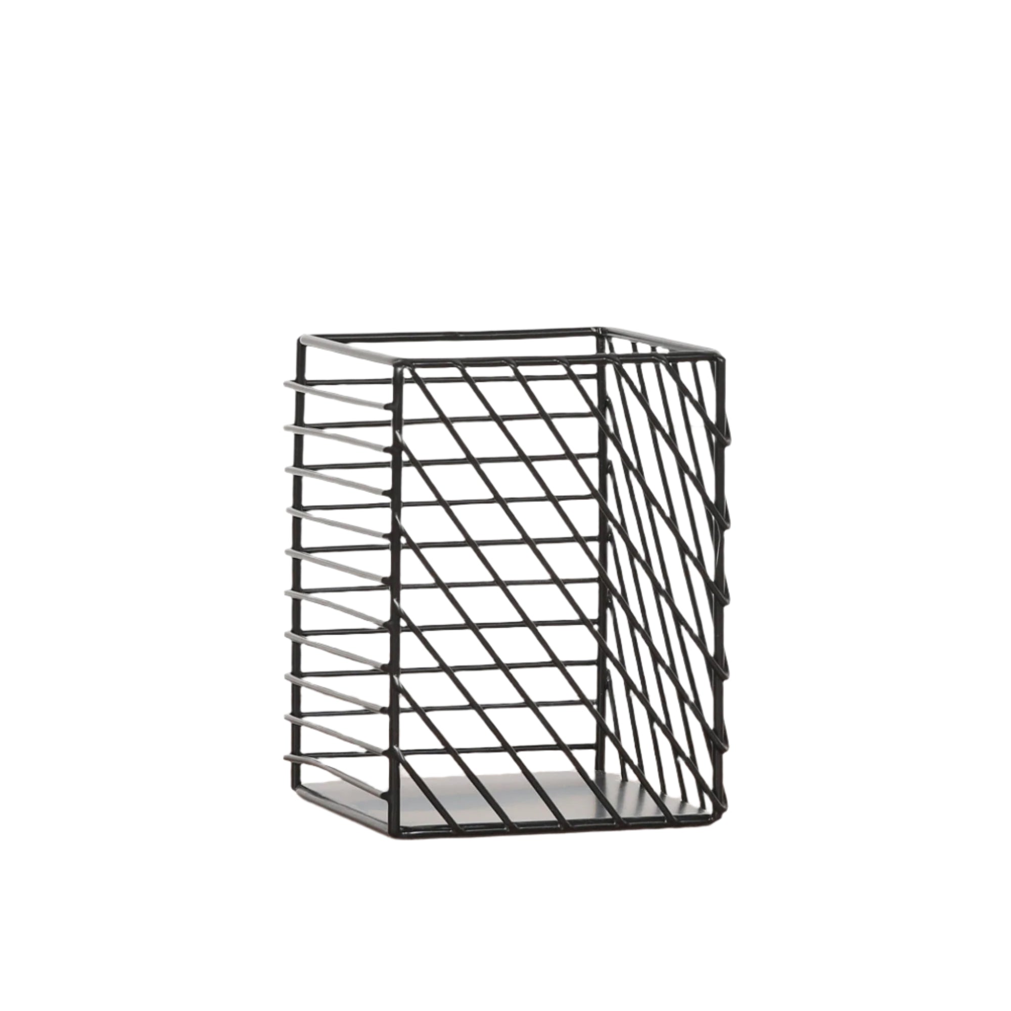 Black Painted Square Metal Storage Basket