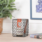 Black Painted Square Metal Storage Basket
