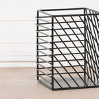 Black Painted Square Metal Storage Basket