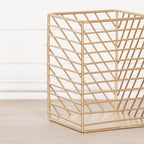 Gold Painted Square Metal Storage Basket