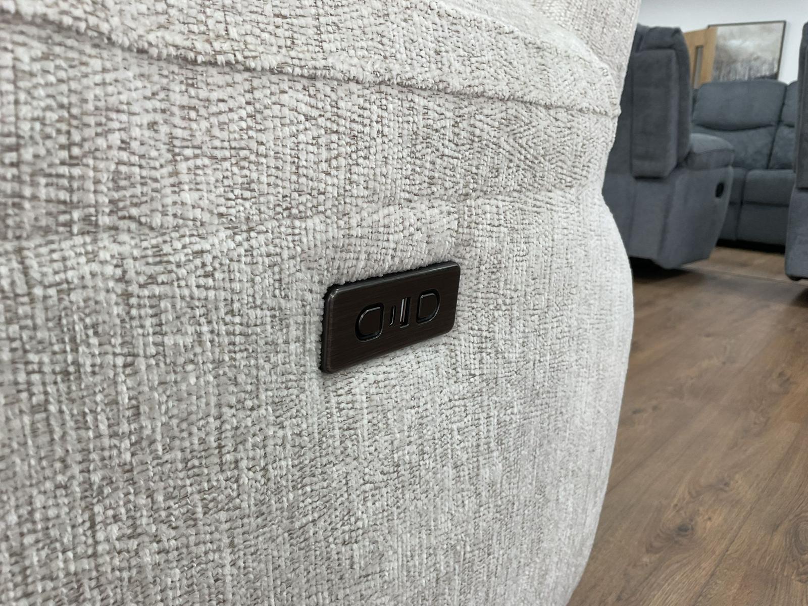 Owen Power Recliner Beige 3 Seater