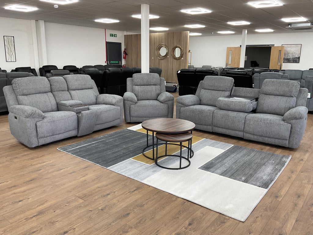Owen Power Recliner Grey 3 Seater