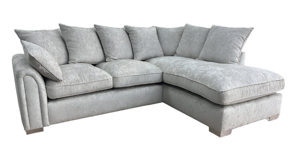 Chiswick Right Hand Facing Sofa Silver With Footstool