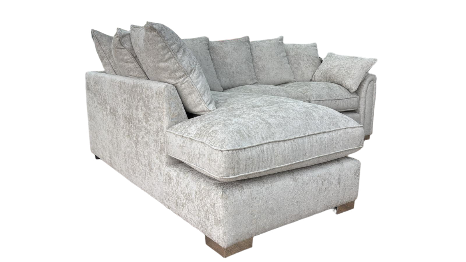 Chiswick Left Hand Facing Sofa Silver With Footstool