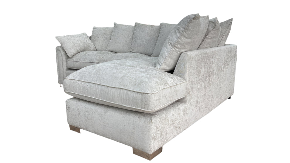 Chiswick Right Hand Facing Sofa Silver With Footstool