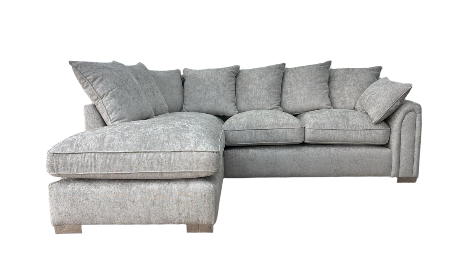 Chiswick Left Hand Facing Sofa Silver With Footstool
