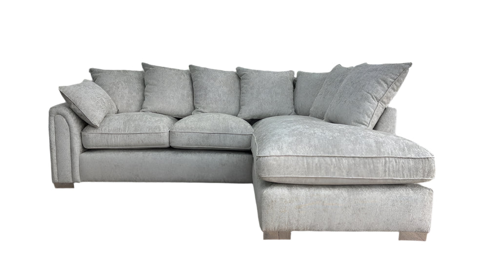 Chiswick Right Hand Facing Sofa Silver With Footstool
